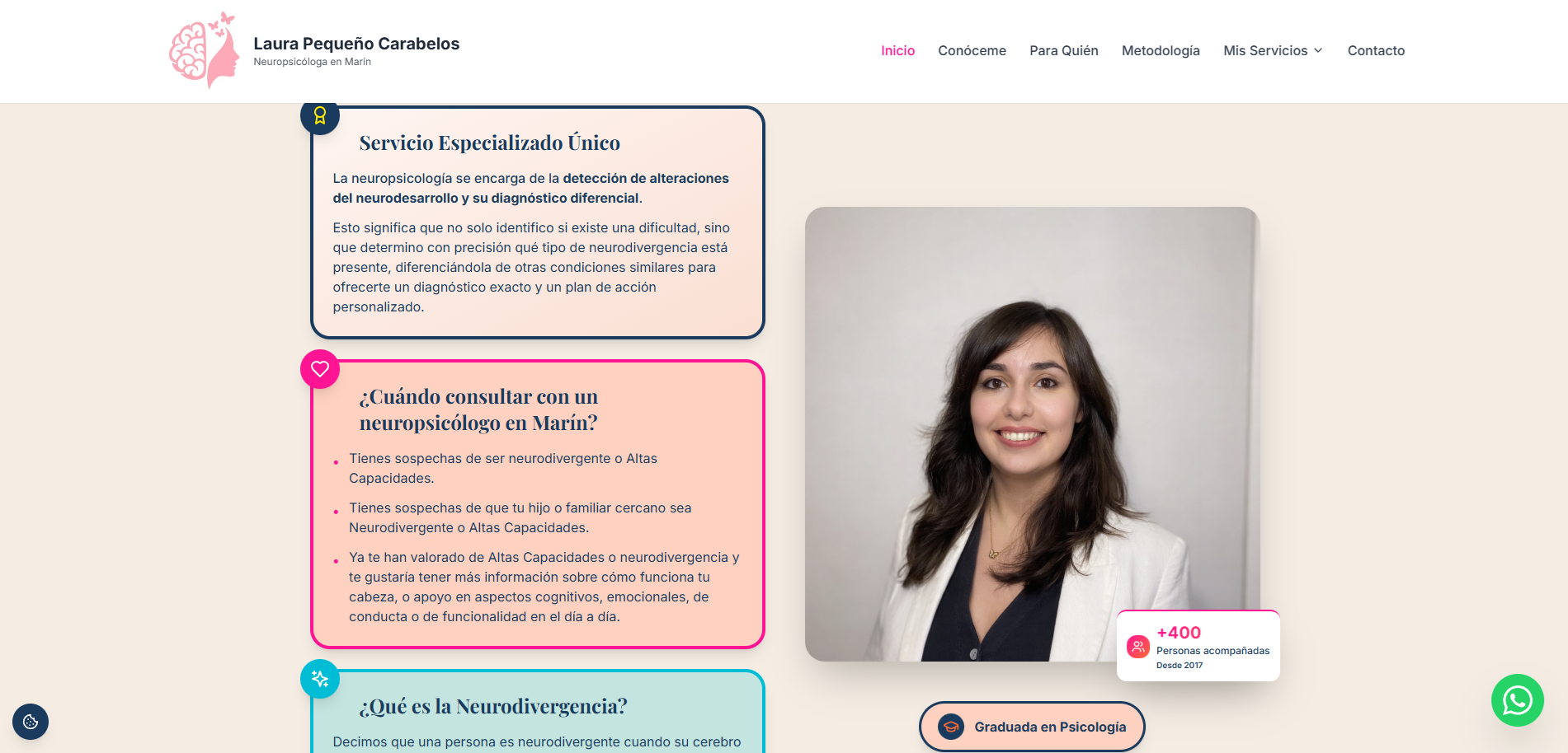 Sección de especialidades de neuropsicología de Laura Pequeño Carabelos - TDAH y autismo