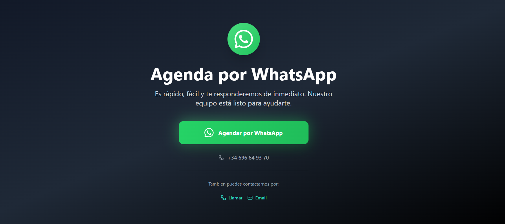 Integración de WhatsApp en la web de Centro La Biznaga para atención directa a pacientes